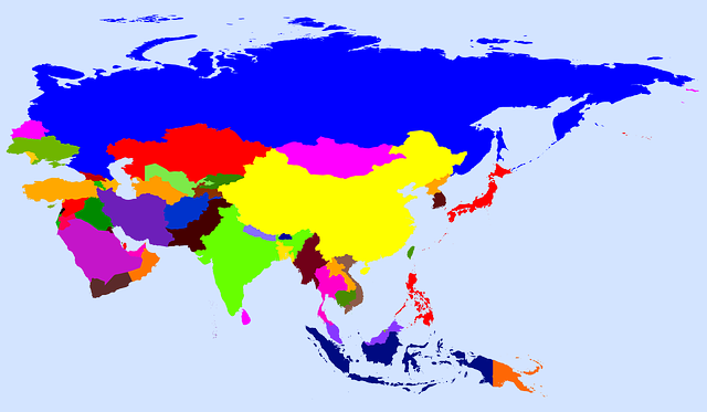 地图 亚洲 大陆 - 免费矢量图形