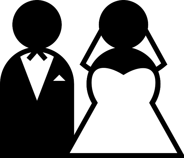 婚礼 夫妻 黑和白 - 免费矢量图形
