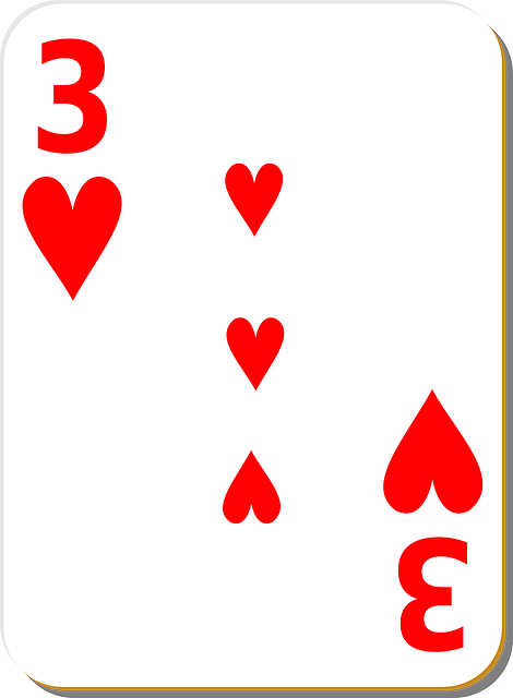 扑克牌 三 心 - 免费矢量图形