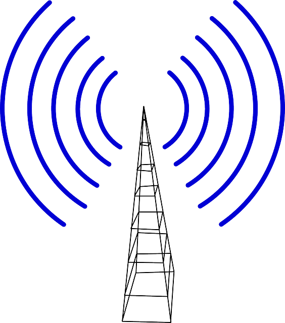 手机信号塔 发射机 波浪 - 免费矢量图形