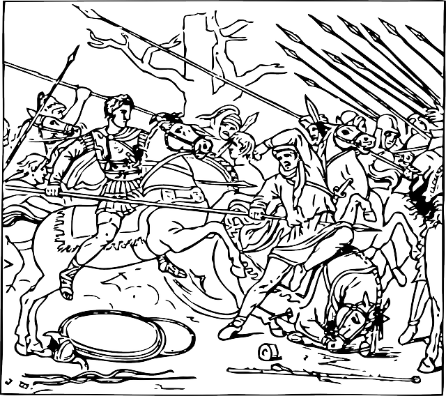亚历山大大帝 战斗 战争 - 免费矢量图形
