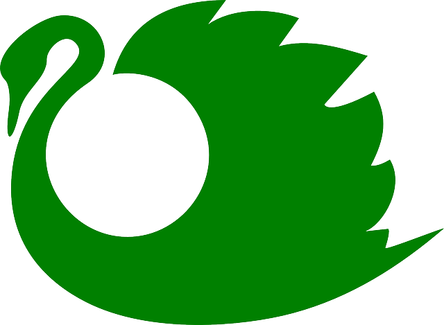 绿色 天鹅 游泳 - 免费矢量图形