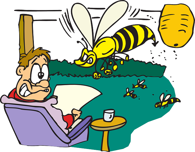 男人 害怕的 蜜蜂 - 免费矢量图形
