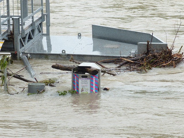 洪水 垃圾桶 河岸 - 上的免费照片