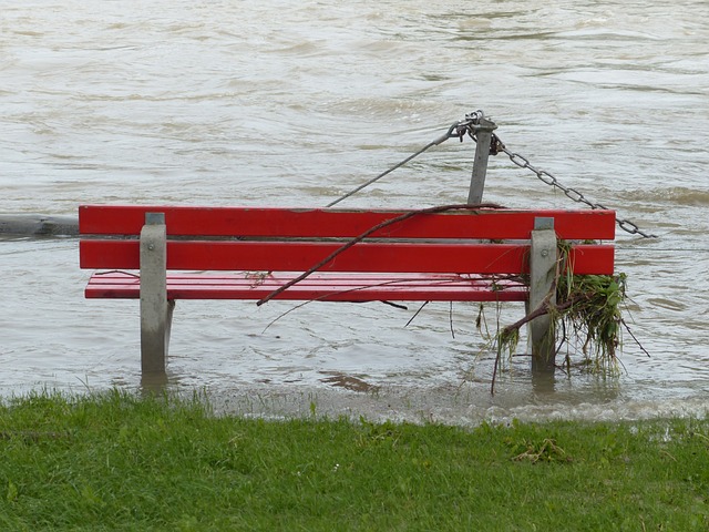 洪水 公园的长椅上 被淹 - 上的免费照片
