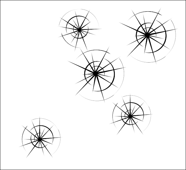 弹孔 窗户 玻璃 - 免费矢量图形