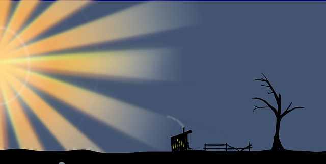 日落 景观 场景 - 免费矢量图形