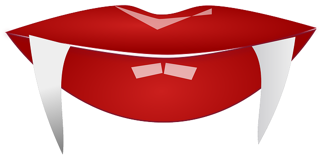 吸血鬼 嘴唇 红色的 - 免费矢量图形