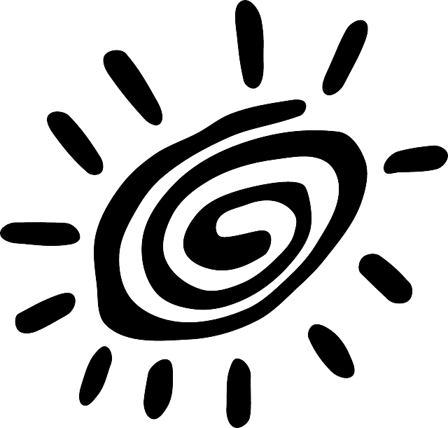 太阳 岩画 原始 - 免费矢量图形