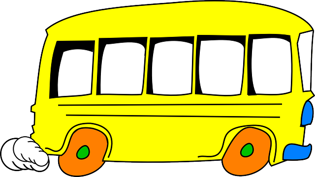 公共汽车 黄色 卡通片 - 免费矢量图形