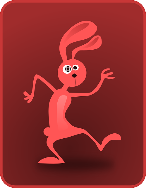 兔子 粉色的 跳舞 - 免费矢量图形