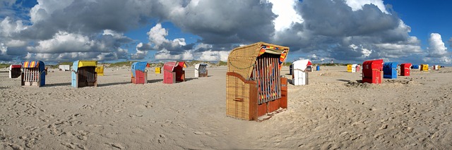 沙滩椅 全景 Amrum - 上的免费照片