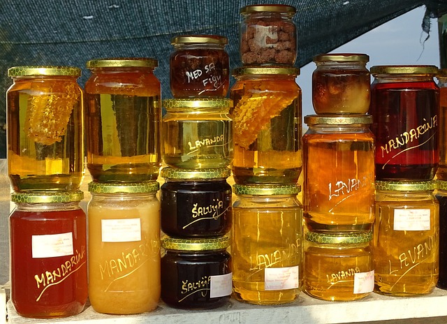蜜糖 蜂蜜罐 玻璃 - 上的免费照片