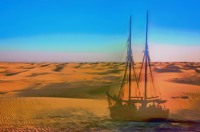 沙漠中的船 幽灵船 沙漠 - 上的免费图片
