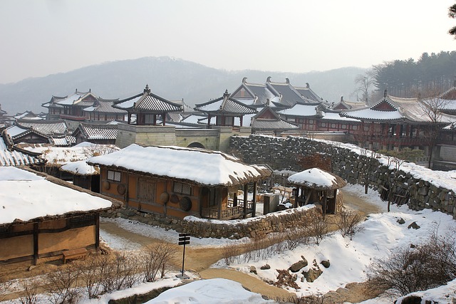 韩国村雪 传统村落 韩国 - 上的免费照片