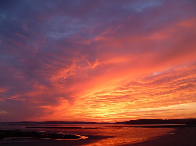日落 海滩 地平线 - 上的免费照片
