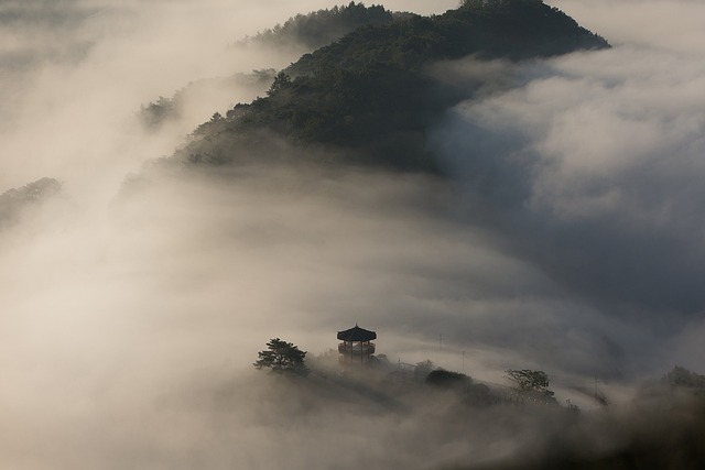 亭 丘陵 多雾路段 - 上的免费照片