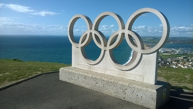 奥运五环 海 天空 - 上的免费照片