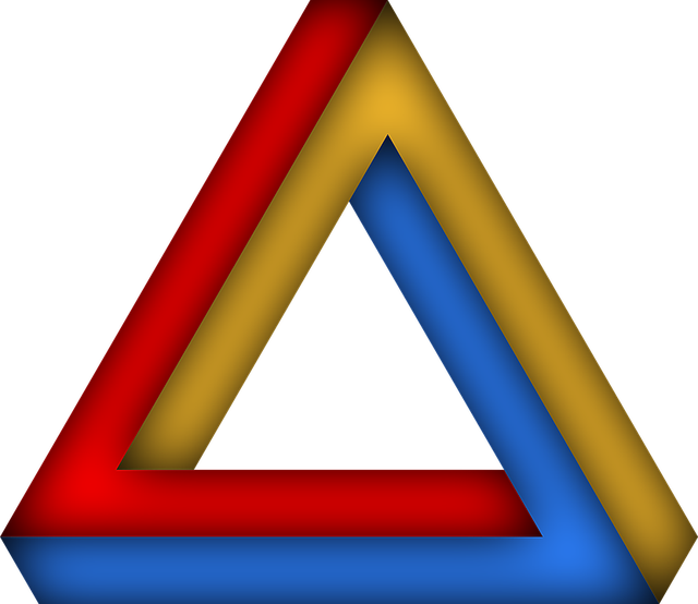 彭罗斯三角 不可能的三角形 视错觉 - 免费矢量图形