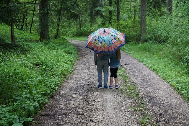 孩子们 雨 散步 - 上的免费照片