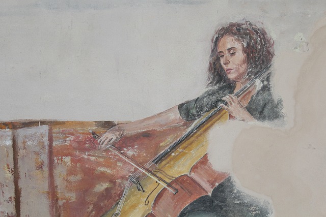 壁画 大提琴手 音乐 - 上的免费照片