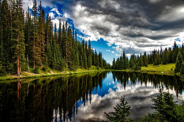 湖 针叶树 云 - 上的免费照片
