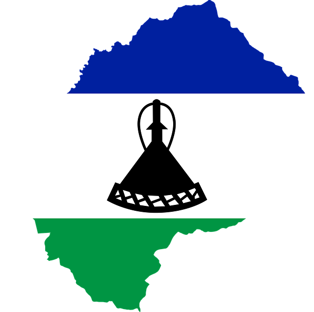 莱索托 旗帜 地图 - 免费矢量图形