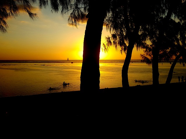留尼汪 日落 海滩 - 上的免费照片