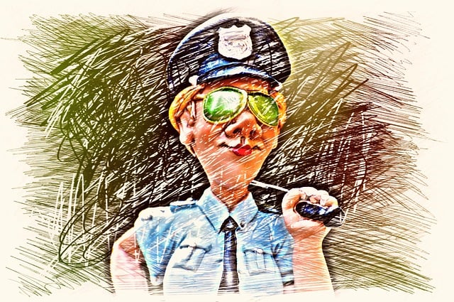 女警 警察 画画 - 上的免费图片