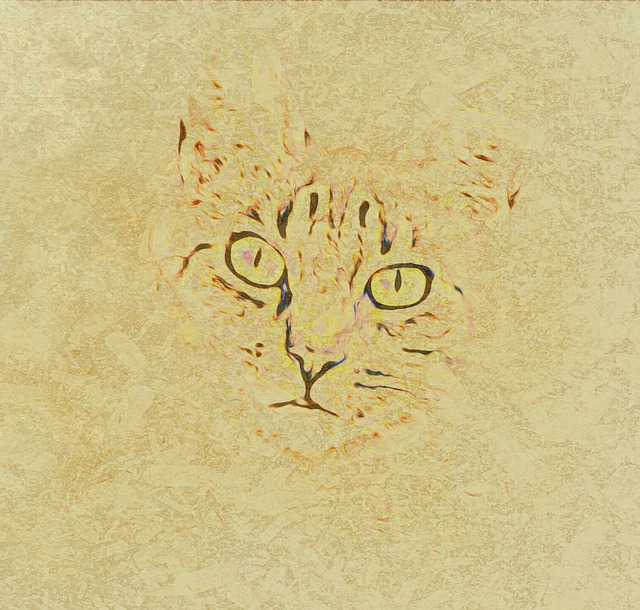 猫画 艺术 棕褐色 - 上的免费图片