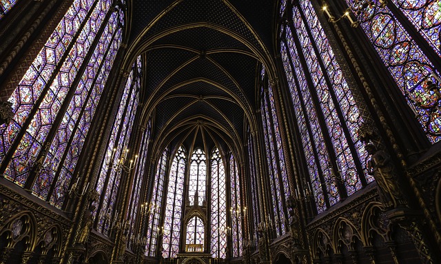圣礼拜堂 巴黎 彩色玻璃 - 上的免费照片