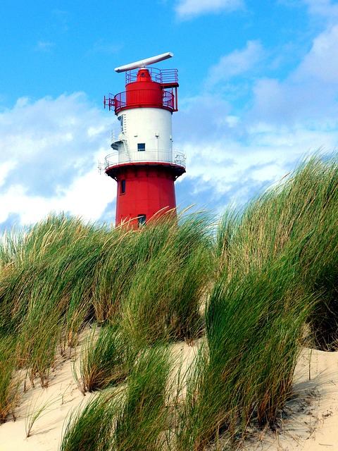 电灯塔 红白 Borkum - 上的免费照片