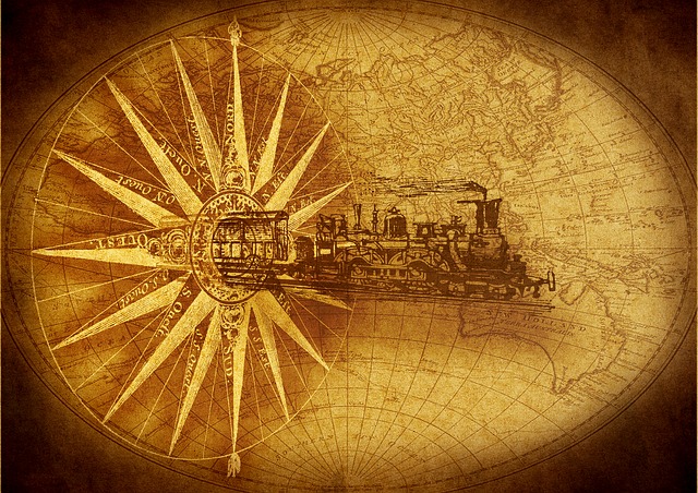蒸汽机车 罗盘 世界地图 - 上的免费图片