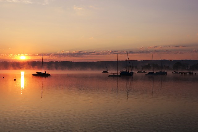 Ammersee 日出 早晨的太阳 - 上的免费照片