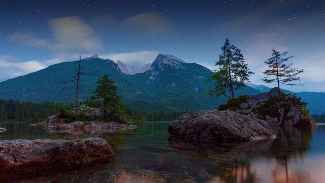 湖 黄昏 阿尔卑斯山 - 上的免费照片