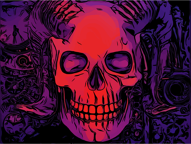 颅骨 紫色的 死亡 - 免费矢量图形