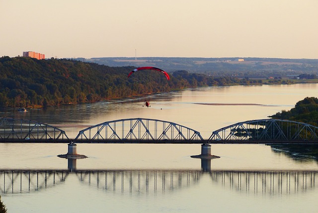 滑翔伞 景观 河 - 上的免费照片