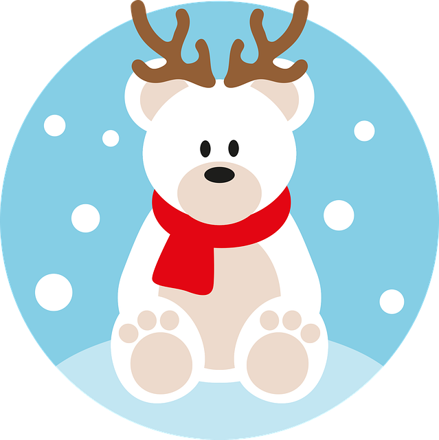 北极熊 圣诞节 驯鹿 - 免费矢量图形