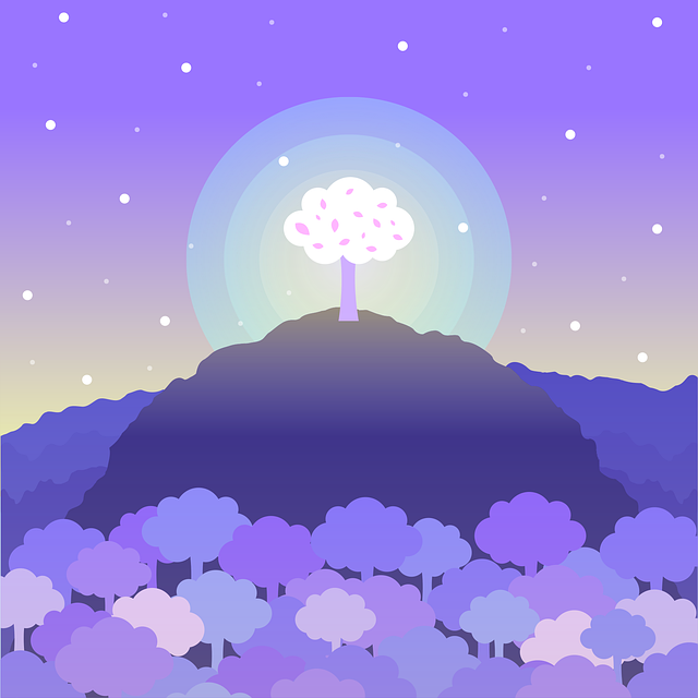 森林 樹 紫色 - 免费矢量图形