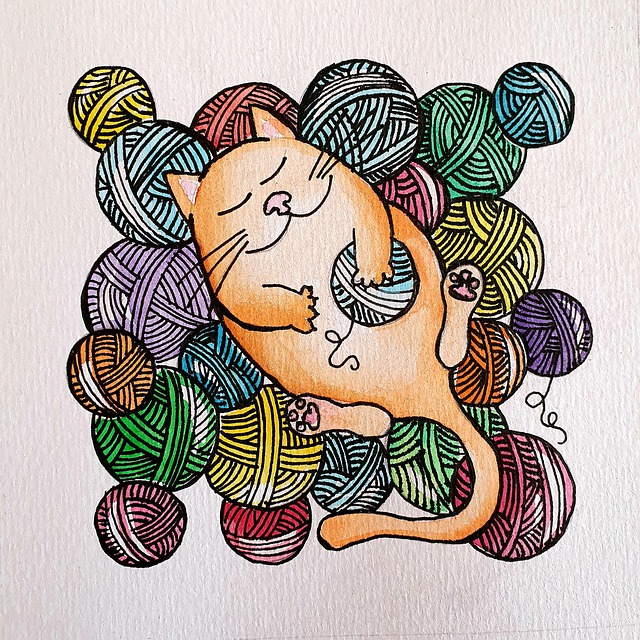 猫 水彩 艺术 - 上的免费图片