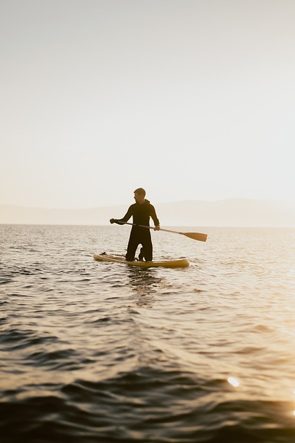 站立式单桨冲浪 男人 海 - 上的免费照片