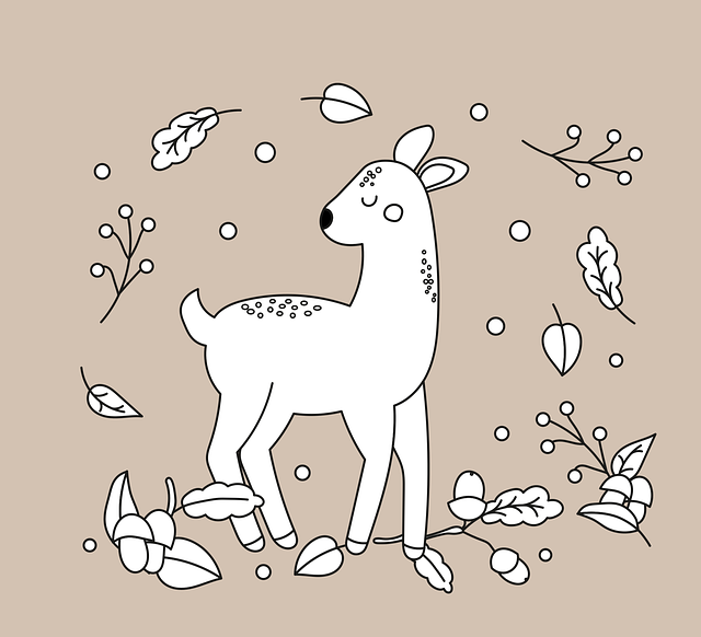 鹿 秋天 树叶 - 免费矢量图形