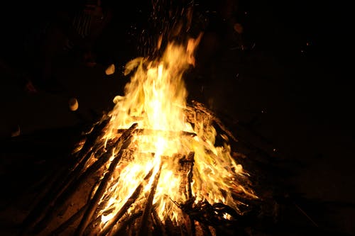 夜间篝火晚会 · 免费素材图片