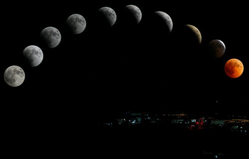 月亮的缩时摄影 · 免费素材图片