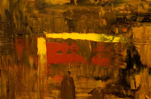 棕色，红色和黄色抽象绘画 · 免费素材图片