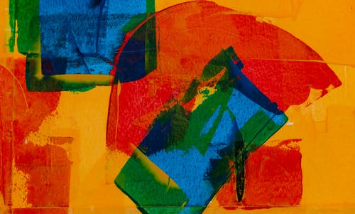 红色，橙色，绿色和蓝色抽象绘画 · 免费素材图片