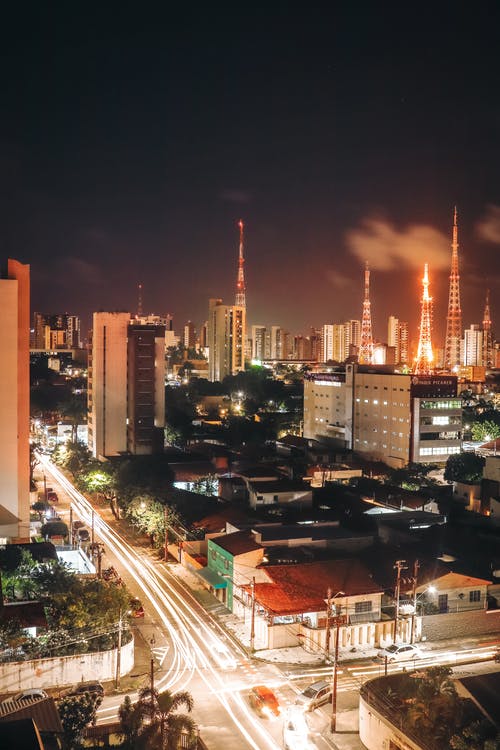 夜间城市景观 · 免费素材图片