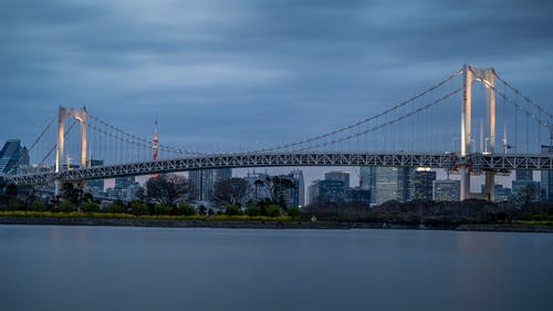 蓝蓝的天空下的桥 · 免费素材图片