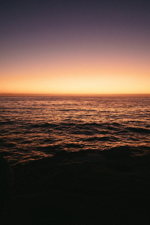 黎明时海的风景照片 · 免费素材图片