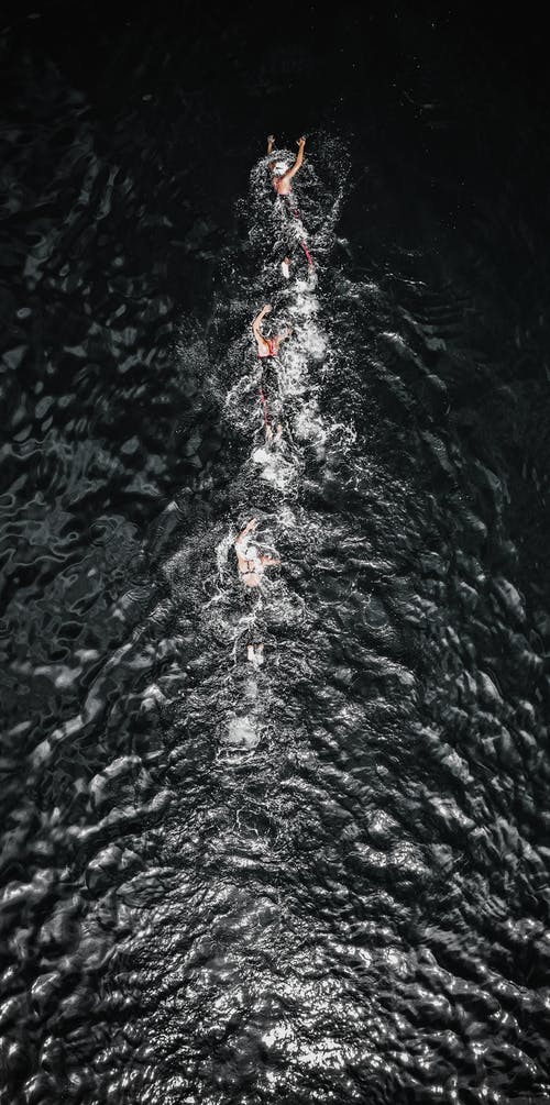 人们在泼水中快速游泳 · 免费素材图片